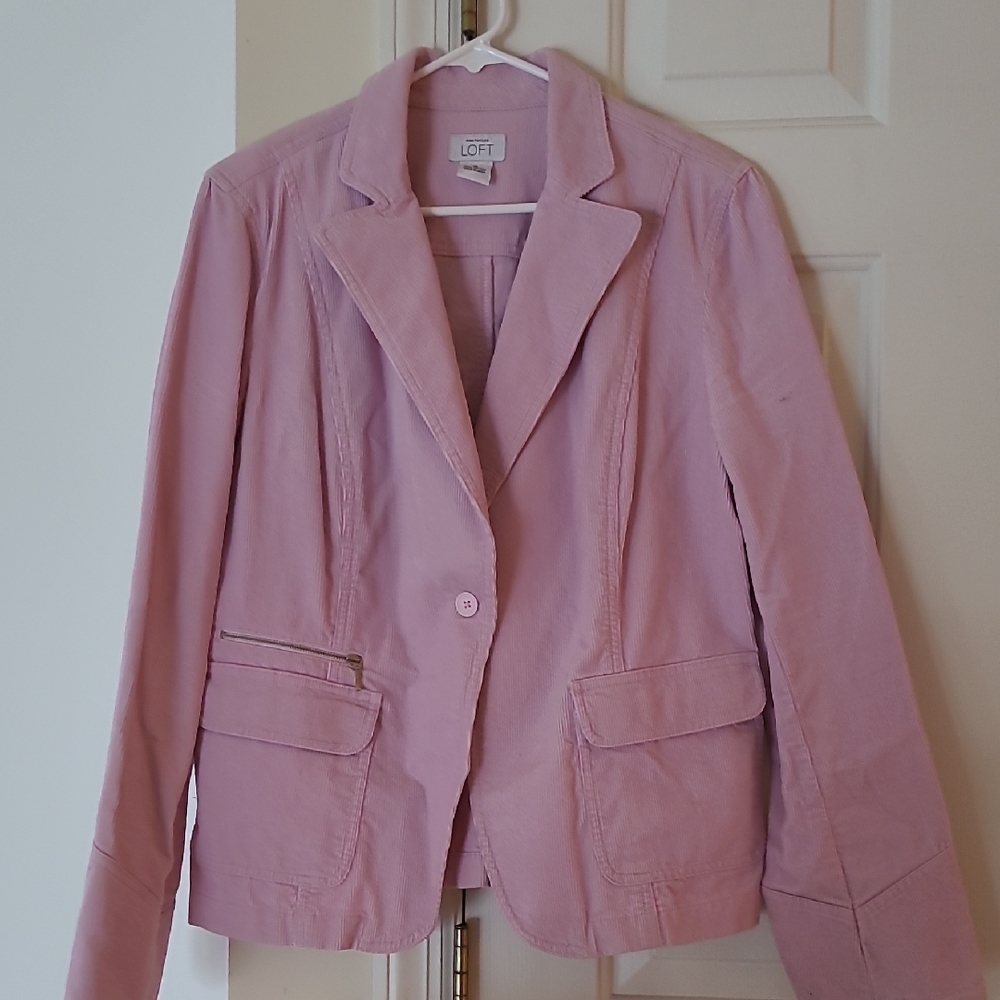 LOFT Women's Light Pink Corduroy Blazer